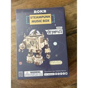 ROKR Orpheus Steampunk Music Box 3D Wooden Puzzle Kit 221 Pcs LED 14+
